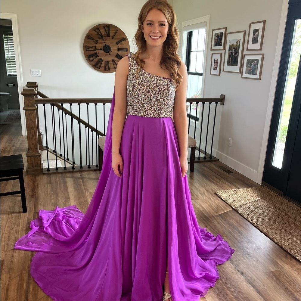 Ashley Lauren Magenta Gown
